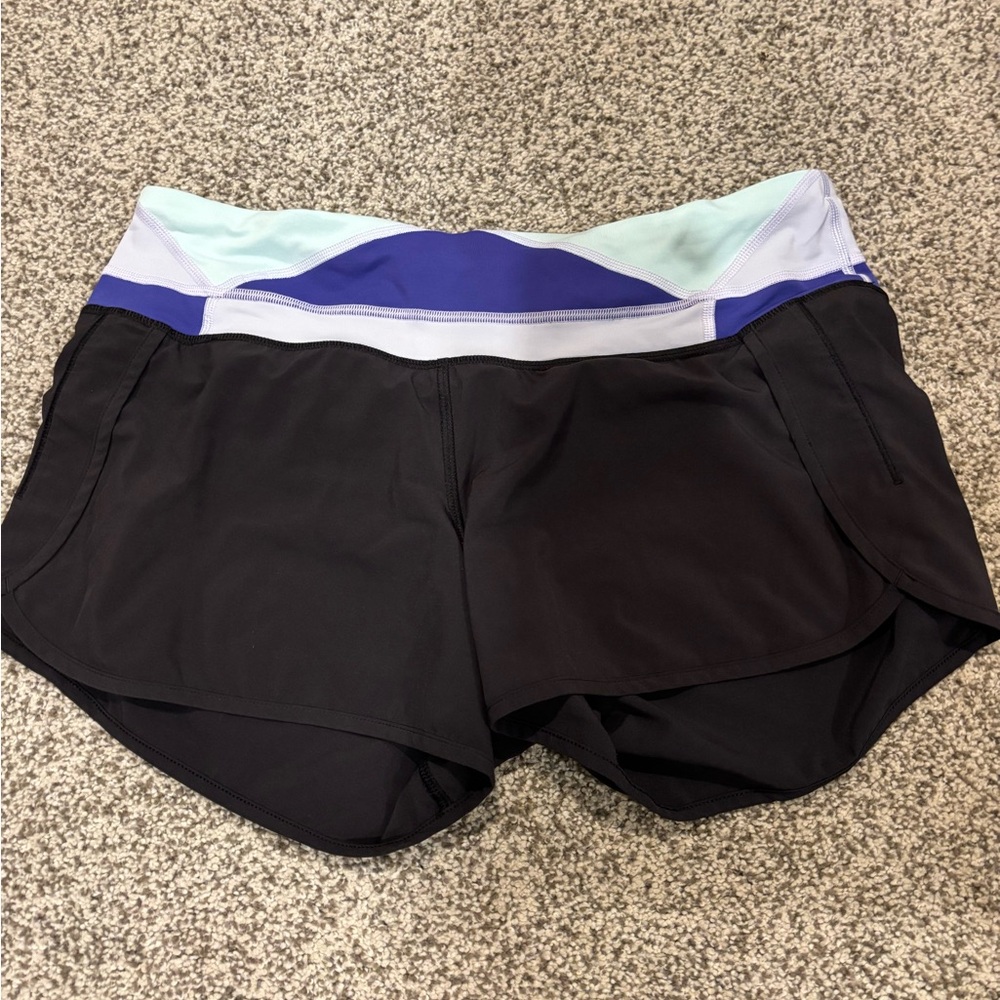 lululemon athletica Black and Blue Athletic Shorts